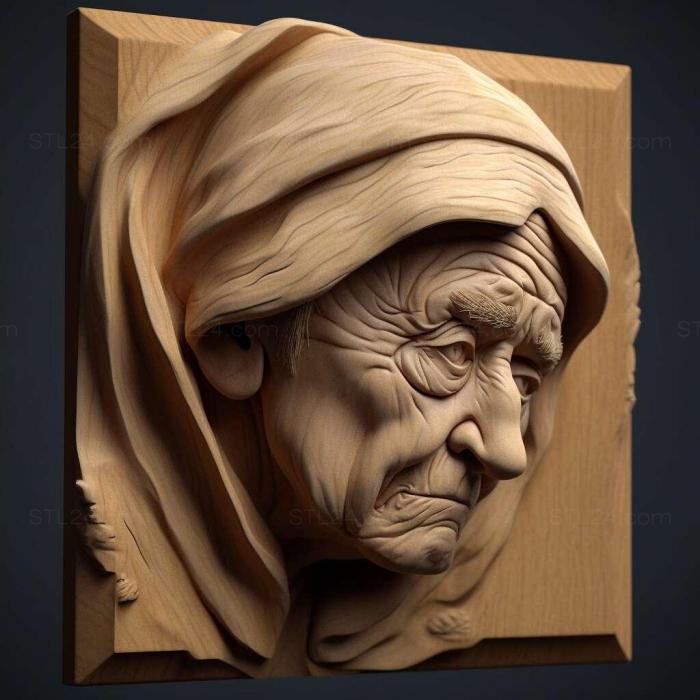 Characters (Old Lady 4, HERO_1248) 3D models for cnc